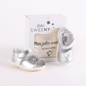 Baby Girls Silver Leather Pre-Walker Sandals