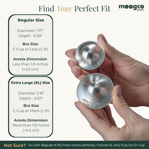 MOOGCO Silver Nursing Cups 925k Silver - Protect Against Sore Breasts And Nipple Irritation