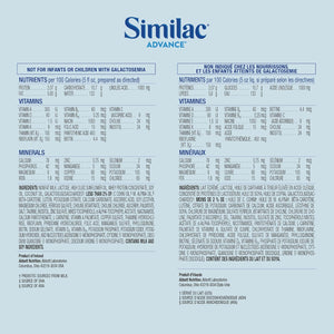 Similac Advance Infant Formula with Iron, 12.4 oz can, ideal for baby feeding and nutrition.