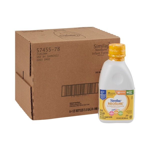 Similac NeoSure Premature Infant Formula, 32-fl-oz bottle, ready-to-feed, ideal for post-discharge nutrition.