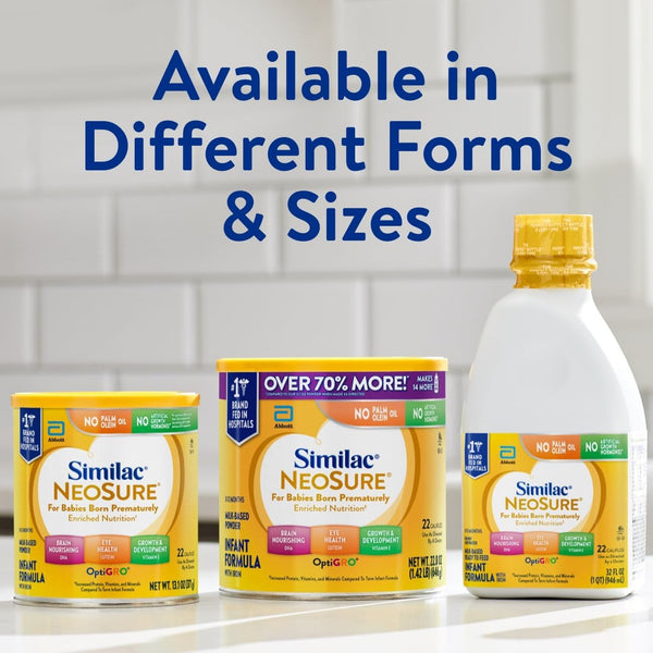 Similac NeoSure Premature Infant Formula, 32-fl-oz bottle, ready-to-feed for post-discharge nutrition.