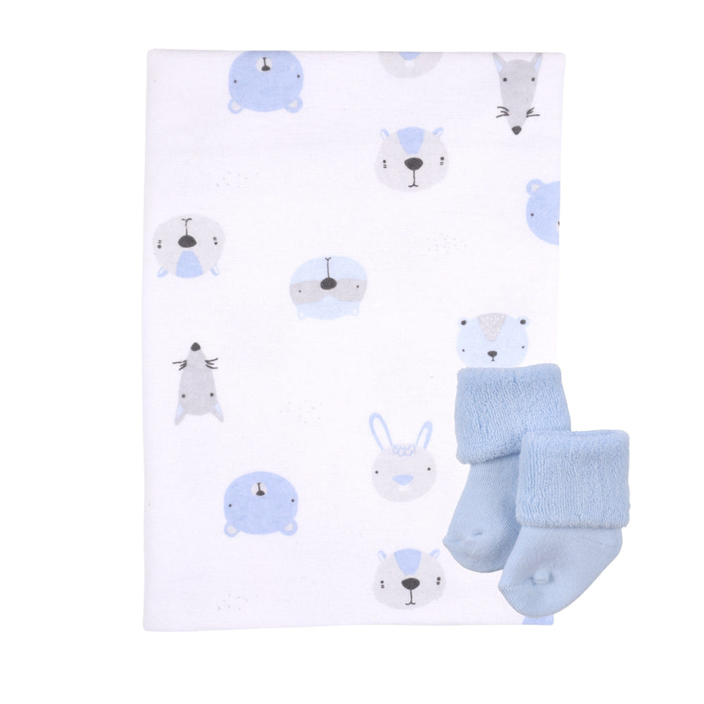 Single Cupcake Set - Bear: Cozy baby blanket and swaddle featuring an adorable bear design. Perfect for snuggling!