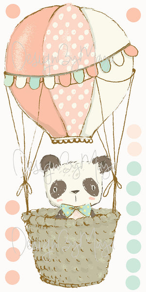 Baby animals inside Hot Air Balloons - Fabric Nursery Wall Art Decals