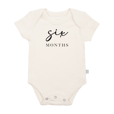 graphic bodysuit | six months milestone charcoal