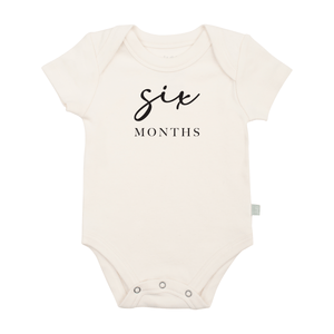 graphic bodysuit | six months milestone charcoal