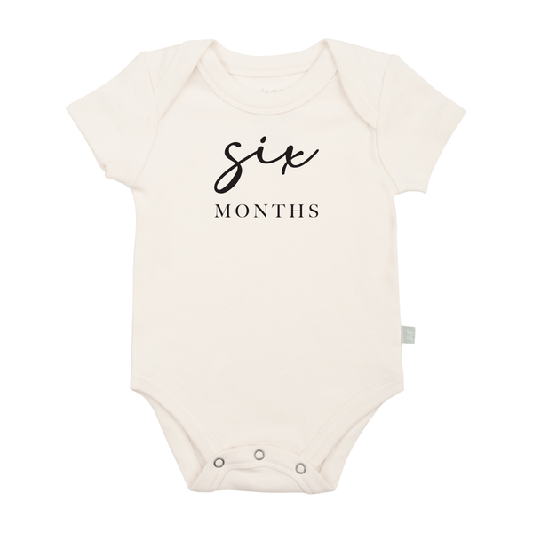 graphic bodysuit | six months milestone charcoal