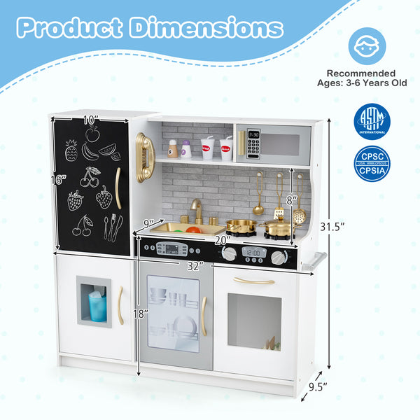 Toddler Pretend Play Kitchen for Boys and Girls 3-6 Years Old