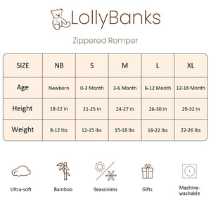 Bear Hugs Baby Bamboo Pajamas, 2-Way Zipper Romper