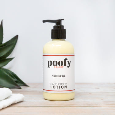 "Skin Hero Lotion for babies - gentle, nourishing body lotion in a sleek bottle, perfect for delicate skin."