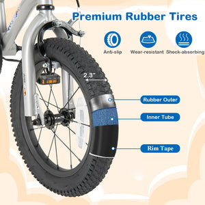 16-Inch Kids Bike Bicycle for Boys Girls 4-7 Adjustable with High Carbon Steel Frame