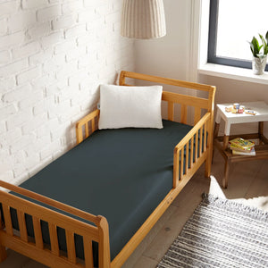 Cooling bamboo crib fitted sheet in angle 13, perfect for a comfortable and breathable baby sleep environment.
