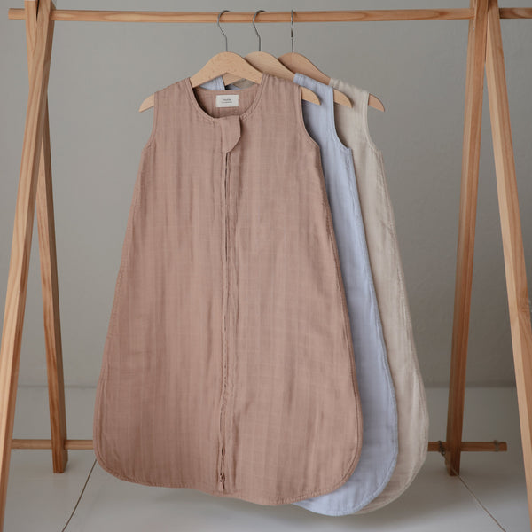 Mushie Organic Cotton Sleep Bag lightweight breathable two-way zipper