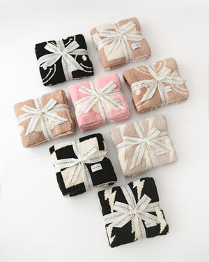 Smiley Fuzzy Blanket | Latte - MOOGCO Baby