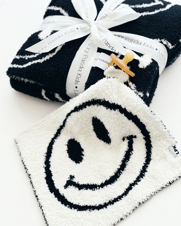 Smiley Plush Lovey | Black