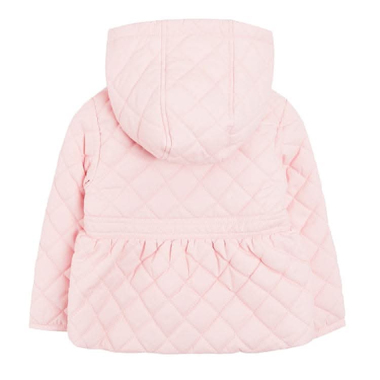 Pink Sara Colorblock girls jacket, stylish coat for kids, perfect for chilly days.