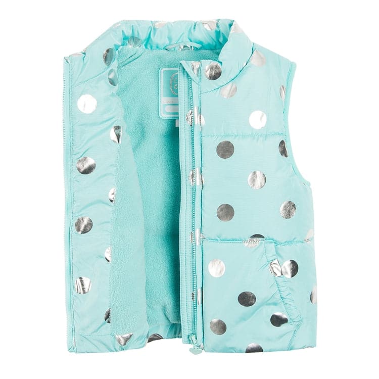 Turquoise vest for girls, stylish and cozy baby jacket perfect for any occasion.