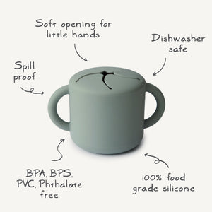 Mushie Snack Cup silicone spill-proof two handles