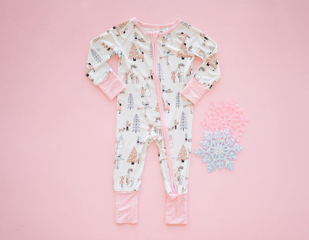 Snow Day Pink (Convertible Zip Footies)