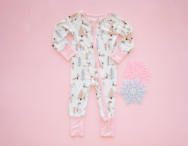 Snow Day Pink (Convertible Zip Footies)