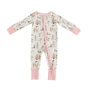 Snow Day Pink (Convertible Zip Footies)