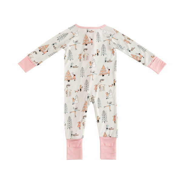 Snow Day Pink (Convertible Zip Footies)