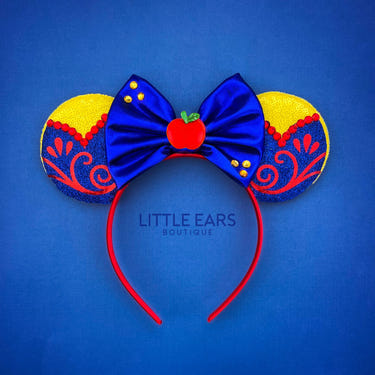 Snow White dress with Mickey ears for babies, perfect for Disney-themed outfits and special occasions.