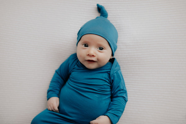 Blue Knotted Newborn Baby Gown