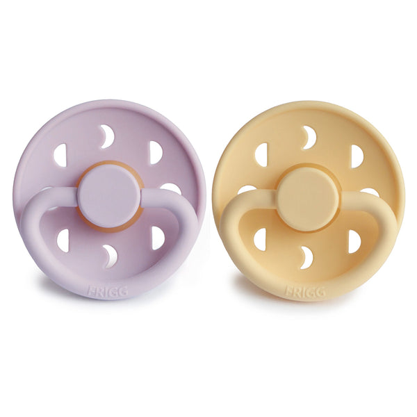 Mushie FRIGG Moon Natural Rubber Pacifier 2-Pack Soft Colors
