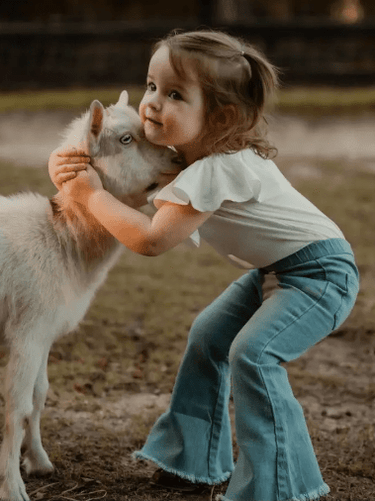 Light wash denim bell bottoms for babies - Sophie collection, stylish and comfortable pants for little ones.