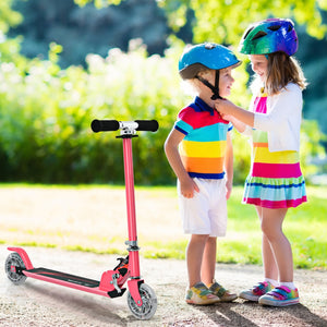 Folding Aluminum Kids Kick Scooter with LED Lights - Foldable