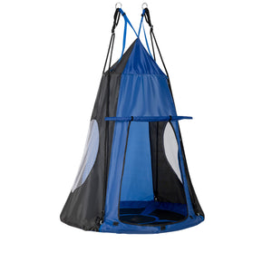 "2-in-1 40-inch kids hanging chair swing tent set for fun and relaxation, viewed at angle 27."
