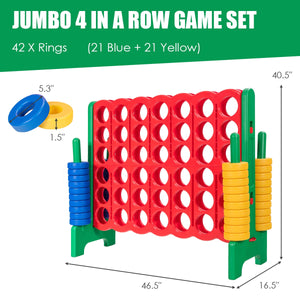 Jumbo 4-to-Score Giant Game Set with 42 Jumbo Rings and Quick-Release Slider