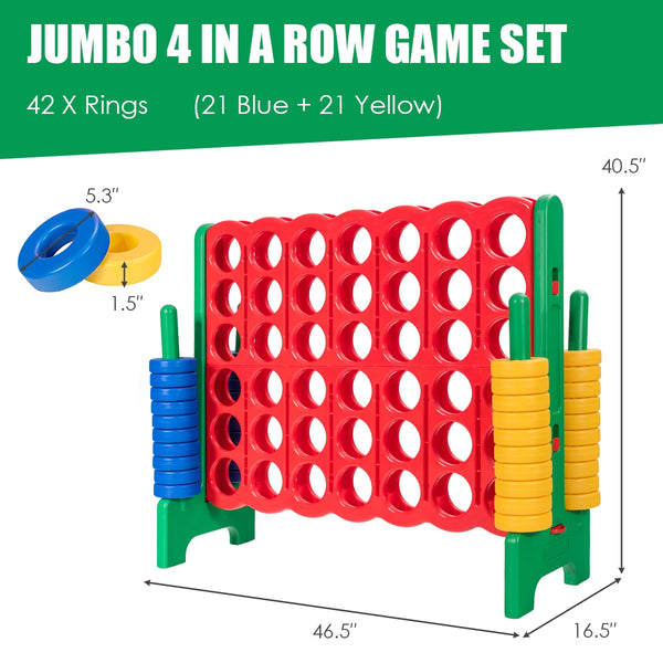 Jumbo 4-to-Score Giant Game Set with 42 Jumbo Rings and Quick-Release Slider