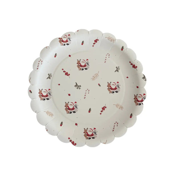Sparkling Santa Dessert Plates (12pcs)