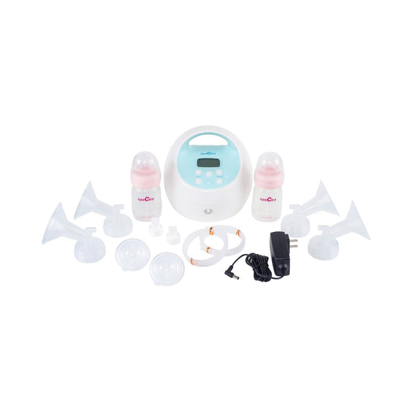Spectra S1 Plus Rechargeable Double Electric Breast Pump at angle 2, showcasing its sleek design and functionality.