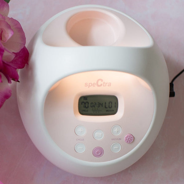 Spectra S2 Plus Double Electric Breast Pump at angle 3, showcasing its sleek design and user-friendly features.