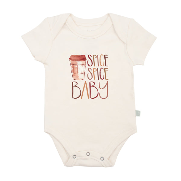 Spice Spice Baby graphic bodysuit for infants, short sleeve design, perfect for stylish and comfortable baby wear.