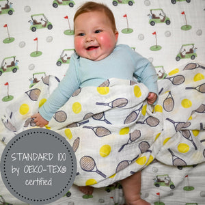 Love All Tennis Baby Muslin Swaddle Blanket