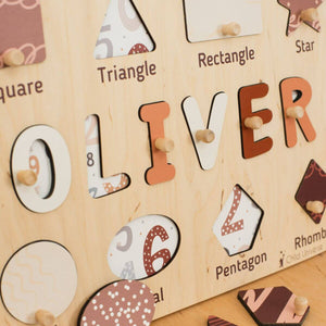 Shape Sorting Name Board