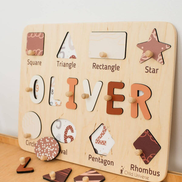 Shape Sorting Name Board