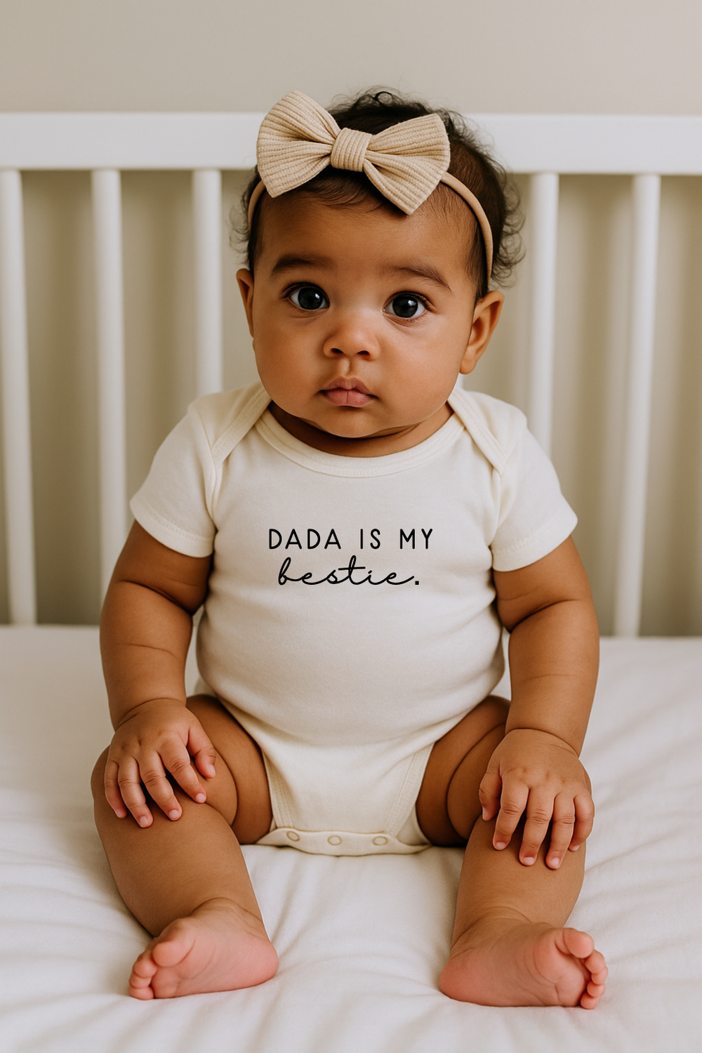 Dada is My Bestie Organic Baby Bodysuit - Short Sleeve, soft and stylish for your little one.