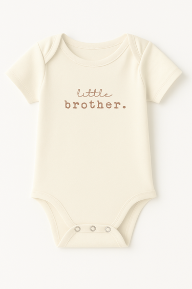 Little Brother Clay Organic Cotton Baby Bodysuit Short Sleeve