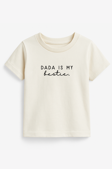 Dada is My Bestie Organic Kids T-shirt for babies, soft and stylish, perfect for everyday wear.