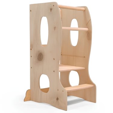 Stable Montessori Tower: Wooden Growing Chair - Beige