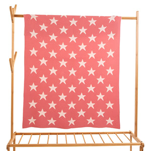 Star Pink Knitted Cotton Baby Blanket