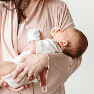 STAY ON 2-PACK MITTS | ABSTRACT FLORAL + ROSE - MOOGCO Baby