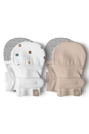 STAY ON 2-PACK MITTS | CITY BLOCKS + SANDSTONE - MOOGCO Baby