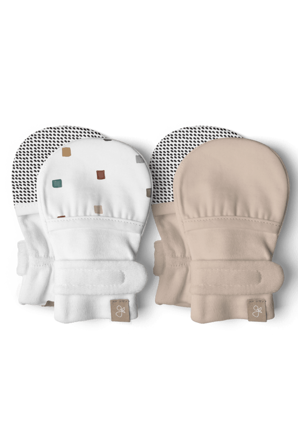 STAY ON 2-PACK MITTS | CITY BLOCKS + SANDSTONE - MOOGCO Baby