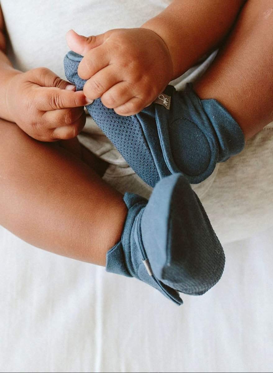 Midnight STAY ON BOOTS for babies - stylish, comfortable, and perfect for little feet.