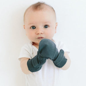 STAY ON 2-PACK MITTS | STRIPE GRAY + MIDNIGHT - MOOGCO Baby